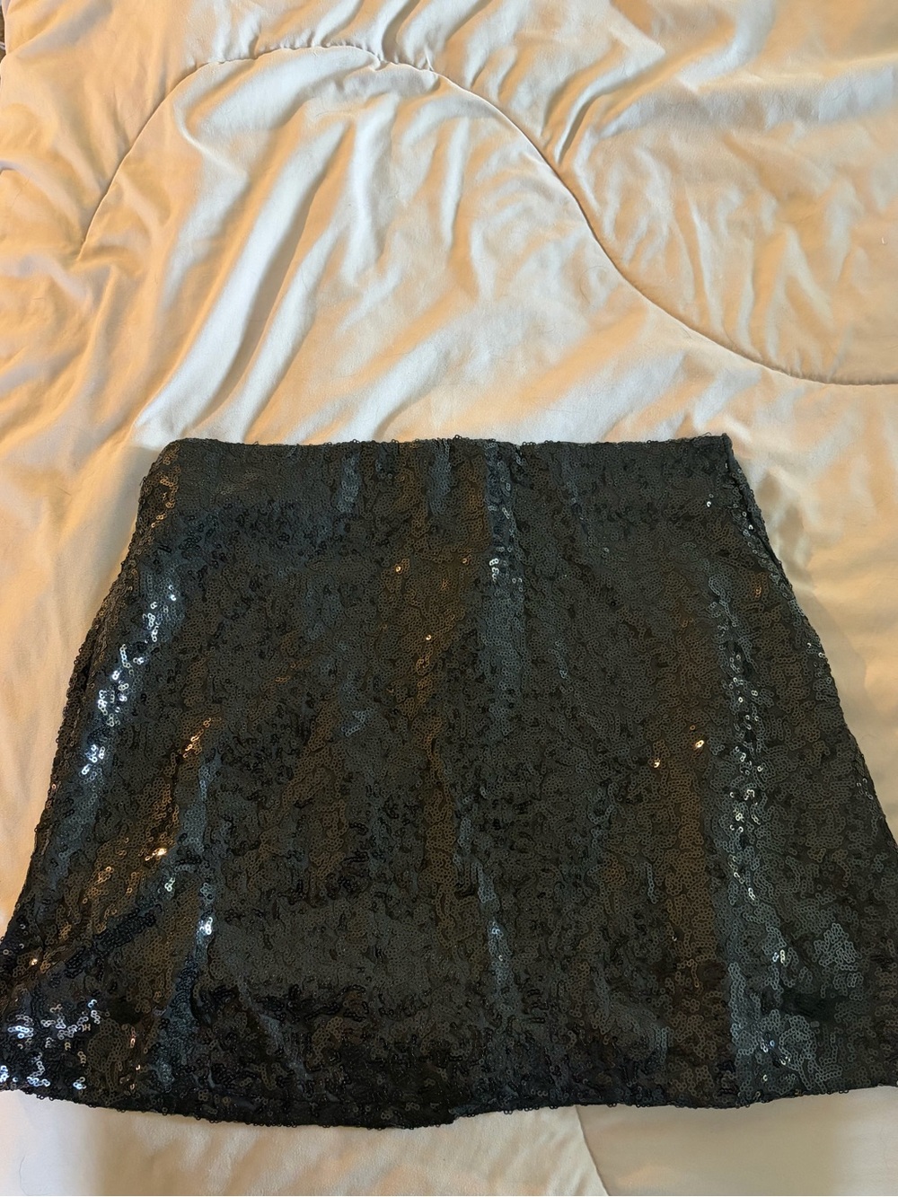 Black Sequin Mini Skirt